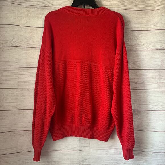 Vintage NEFF Red Chants Men's Knit Sweater Y2K Crew Neck Cotton - Picture 5 of 15
